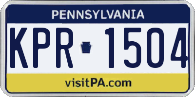 PA license plate KPR1504