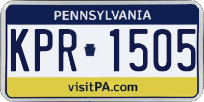 PA license plate KPR1505