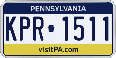 PA license plate KPR1511