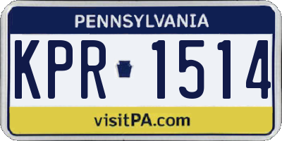 PA license plate KPR1514