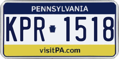 PA license plate KPR1518