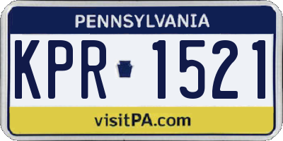 PA license plate KPR1521