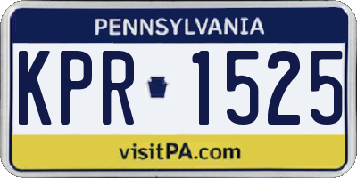 PA license plate KPR1525