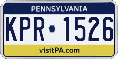PA license plate KPR1526