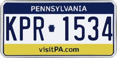 PA license plate KPR1534