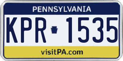 PA license plate KPR1535