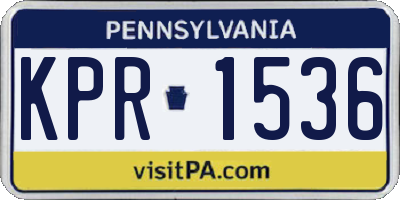 PA license plate KPR1536