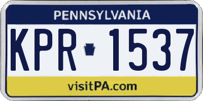 PA license plate KPR1537