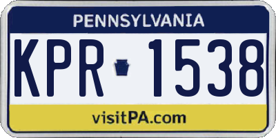 PA license plate KPR1538