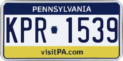 PA license plate KPR1539