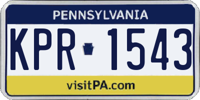 PA license plate KPR1543