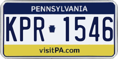PA license plate KPR1546