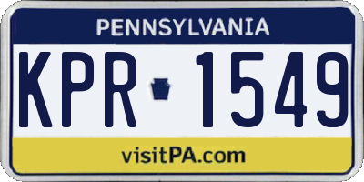 PA license plate KPR1549