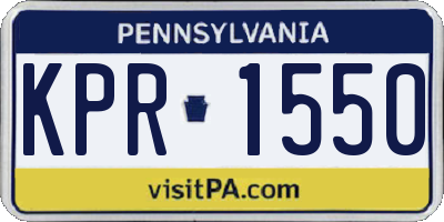 PA license plate KPR1550