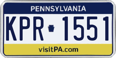 PA license plate KPR1551