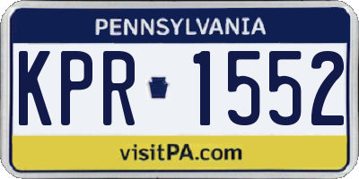 PA license plate KPR1552