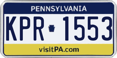 PA license plate KPR1553