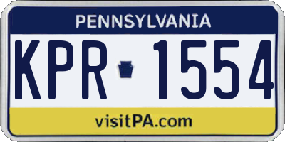 PA license plate KPR1554