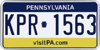PA license plate KPR1563