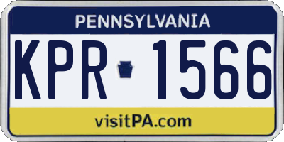 PA license plate KPR1566