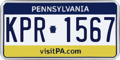 PA license plate KPR1567