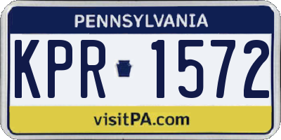 PA license plate KPR1572