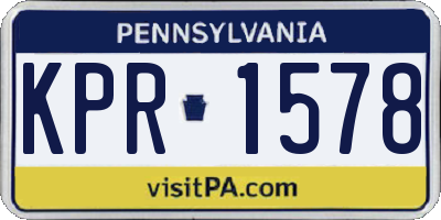 PA license plate KPR1578