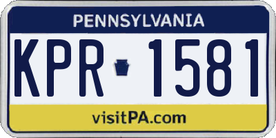 PA license plate KPR1581