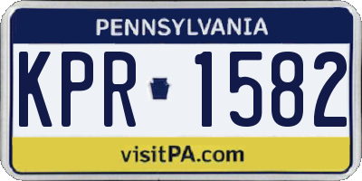 PA license plate KPR1582
