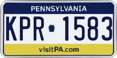 PA license plate KPR1583