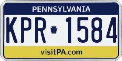 PA license plate KPR1584