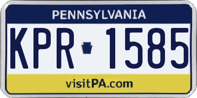 PA license plate KPR1585