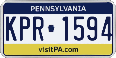 PA license plate KPR1594