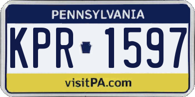 PA license plate KPR1597