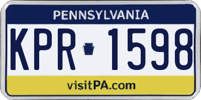 PA license plate KPR1598