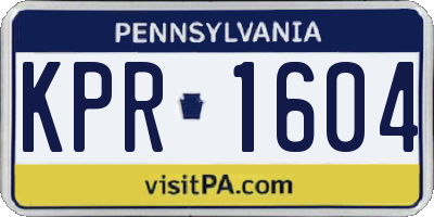 PA license plate KPR1604