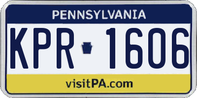 PA license plate KPR1606