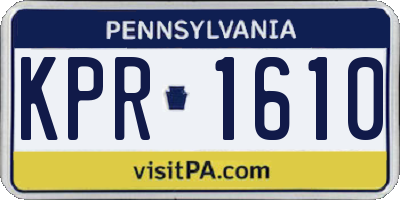 PA license plate KPR1610