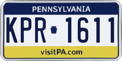 PA license plate KPR1611