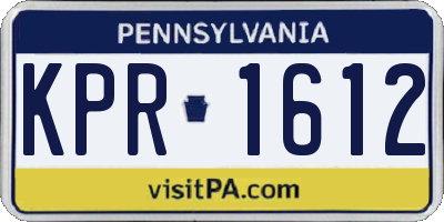 PA license plate KPR1612