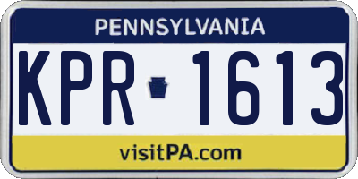 PA license plate KPR1613