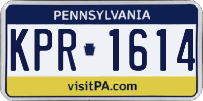 PA license plate KPR1614