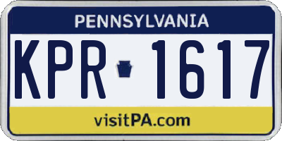 PA license plate KPR1617