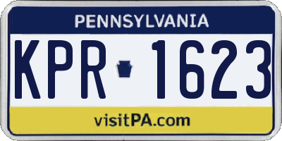 PA license plate KPR1623
