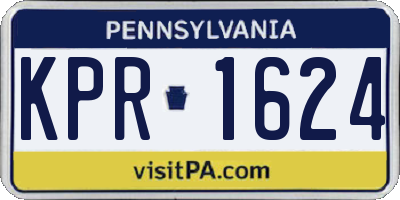 PA license plate KPR1624