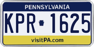 PA license plate KPR1625