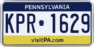 PA license plate KPR1629