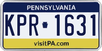 PA license plate KPR1631