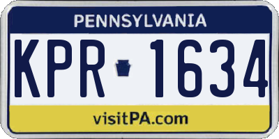 PA license plate KPR1634