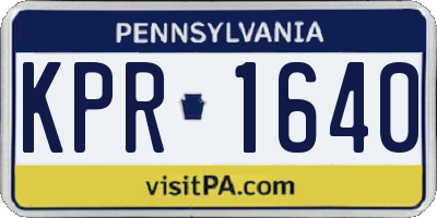 PA license plate KPR1640
